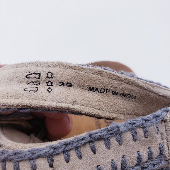 Laid Back London Kemle Sandal Embroidered Taupe Leather Sport Strap Boho Size 39 - Picture 8 of 9